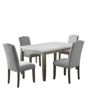 Furniture Emily Marble Dining 5-pc Set (rectangular Table & 4 Side Chairs)