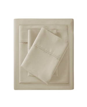 Clean Spaces Allergen Barrier King 300 Thread Count Cotton Sheet Set, 4 Pieces Bedding In Khaki