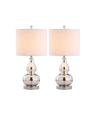 Jonathan Y Anya Mini Glass Table Lamp, Set Of 2 In Silver-ton