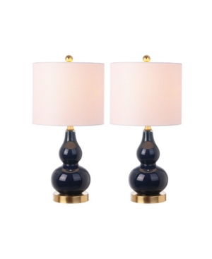 Shop Jonathan Y Anya Mini Glass Table Lamp, Set Of 2 In Blue