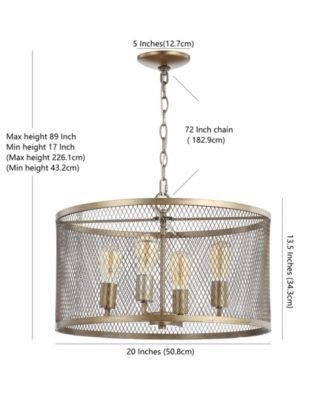 Pen 4-Light Adjustable Industrial Mesh LED Chandelier