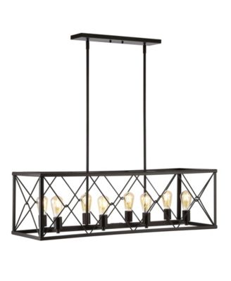 Galax 8-Light Adjustable Iron Farmhouse Industrial LED Dimmable Pendant