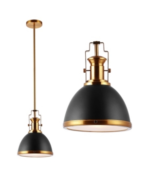 Jonathan Y Homer Adjustable Vintage-like Classic Led Pendant In Black