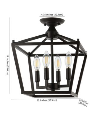 Plains Mini Lantern 4-Light Iron Modern Farmhouse LED Flush Mount