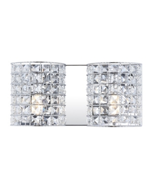 Jonathan Y Clara Deco 2-light Classic Glam Led Vanity Light In Silver-tone