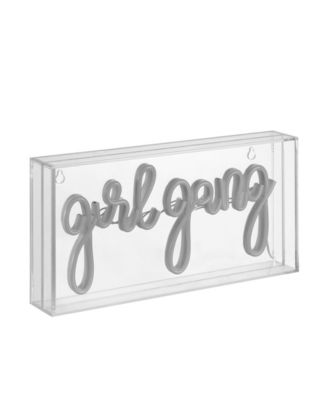 Girl Gang Contemporary Glam Acrylic Box USB Operated LED Neon Light