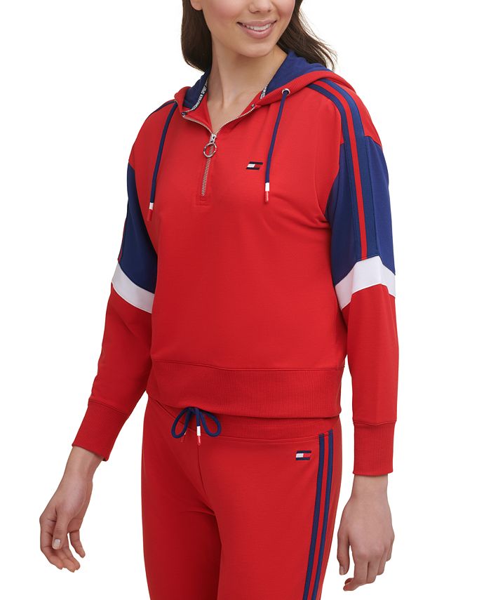 Tommy Hilfiger Women's HalfZip Colorblocked Hoodie Macy's