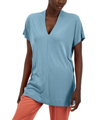 Alfani - V-Neck Exposed-Seam Top