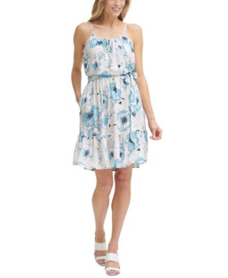 Calvin Klein - Printed Belted Dress