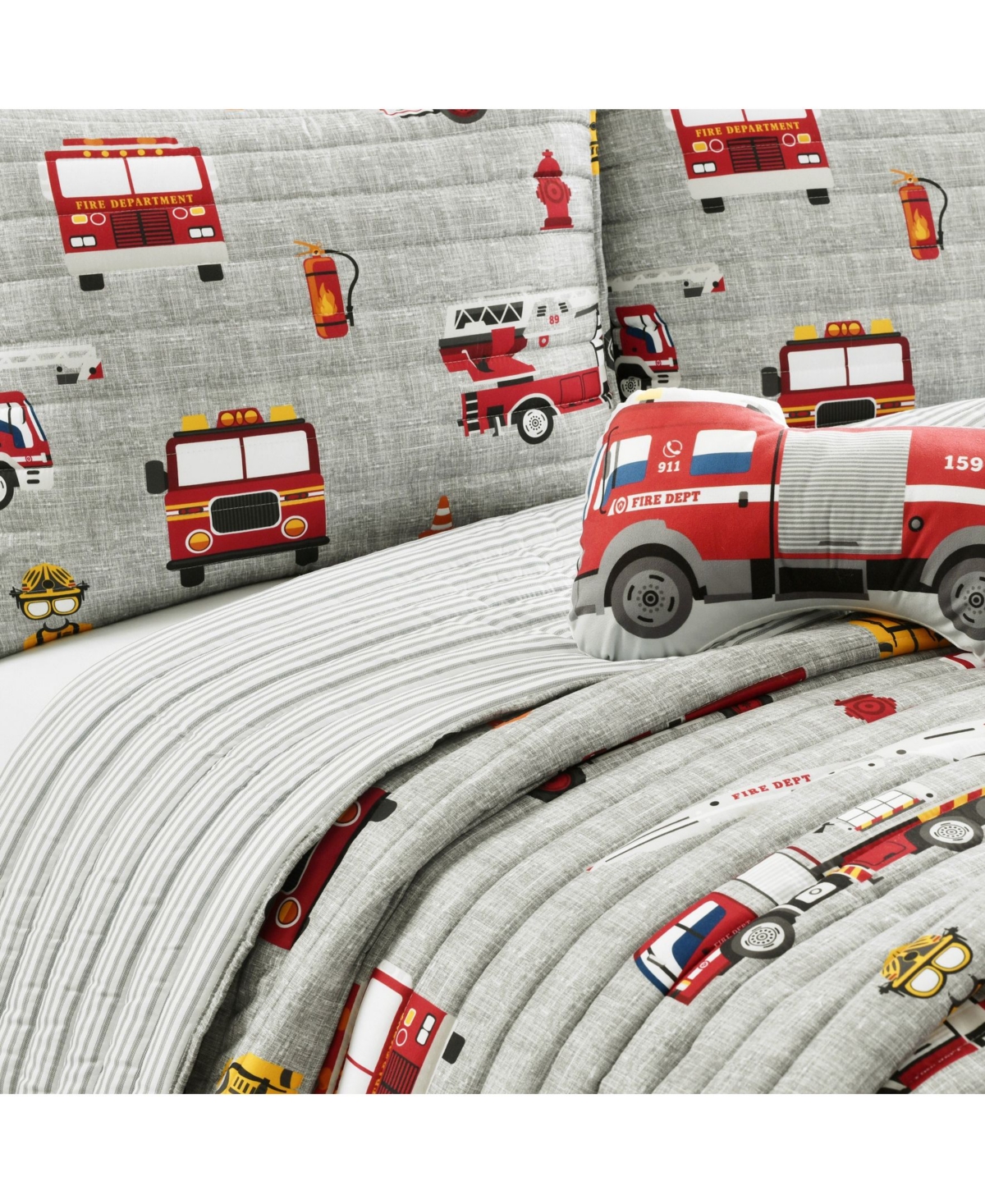 Lush Decor Kids Fire Truck 3-Pc. Quilt Set, Twin