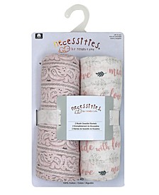 Baby Girls Muslin Swaddle Blankets, Pack of 2
