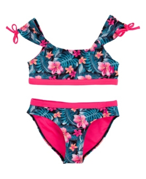 Hurley Big Girls Cap Sleeve Bikini Swimsuit Set 2-Piece