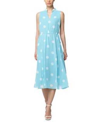 anne klein dot print midi dress