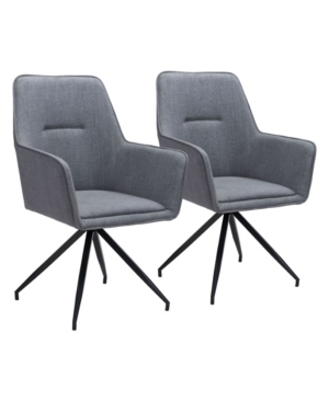 Zuo Watkins Dining Chair, Set Of 2 In Gray