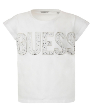 Big Girls Applique and Rhinestone Logo T-shirt