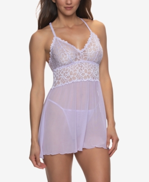 Jezebel Women's Renee Baby Doll Lace With G-string In Lilac