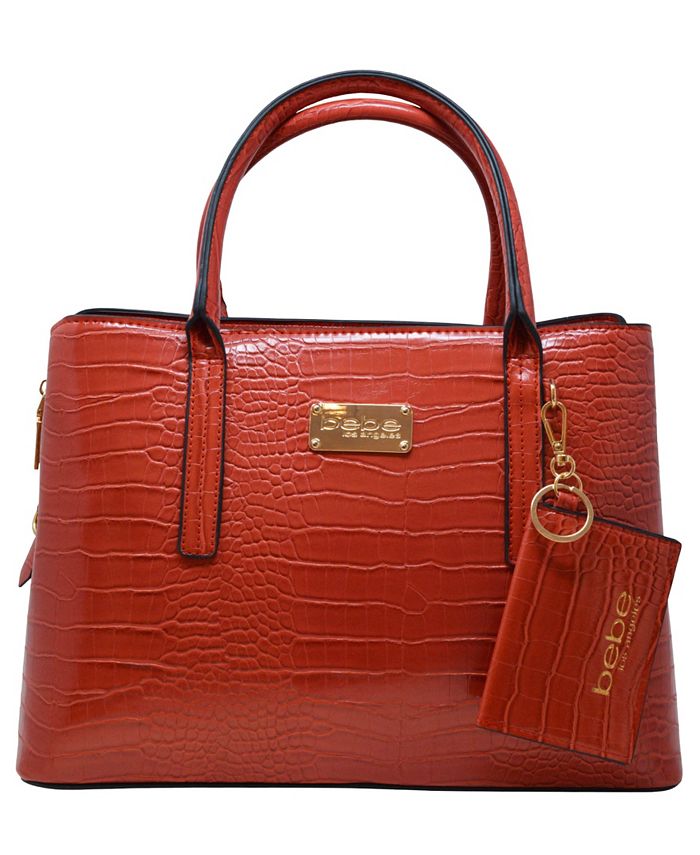 Bebe Aubrey Croco Satchel with Card Case Macy s