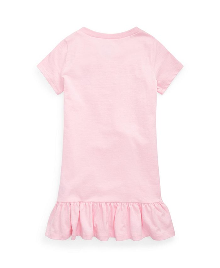 Polo Ralph Lauren Little Girls Floral-Logo Jersey T-shirt Dress - Macy's