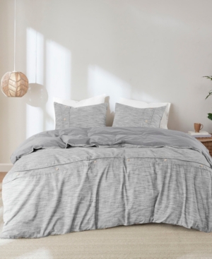 Clean Spaces Closeout!  Dover King/california King 3 Piece Oversized Duvet Cover Set Bedding In Gray