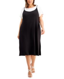 Plus Size Chain-Strap Midi T-Shirt Dress