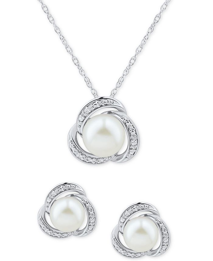 Macy's 2-pc. Diamond Halo Pendant Necklace & Stud Earring Set
