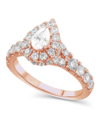 Diamond Pear-Cut Halo Bridal Set (2. ct. t.w.) in 14K White, Yellow or Rose Gold