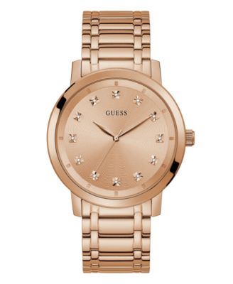GUESS - Men's Diamond-Accent Rose Gold-Tone Stainless Steel Watch 44mm
