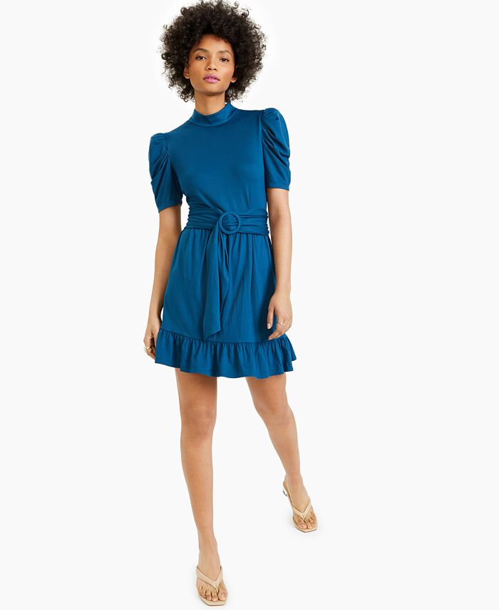 LEYDEN Belted Mini Dress - Macy's