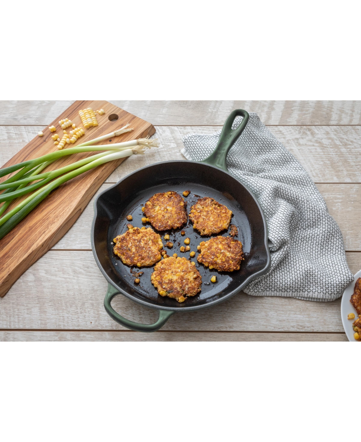 Le Creuset 10.25" Enameled Cast Iron Skillet With Helper Handle In Sea Salt