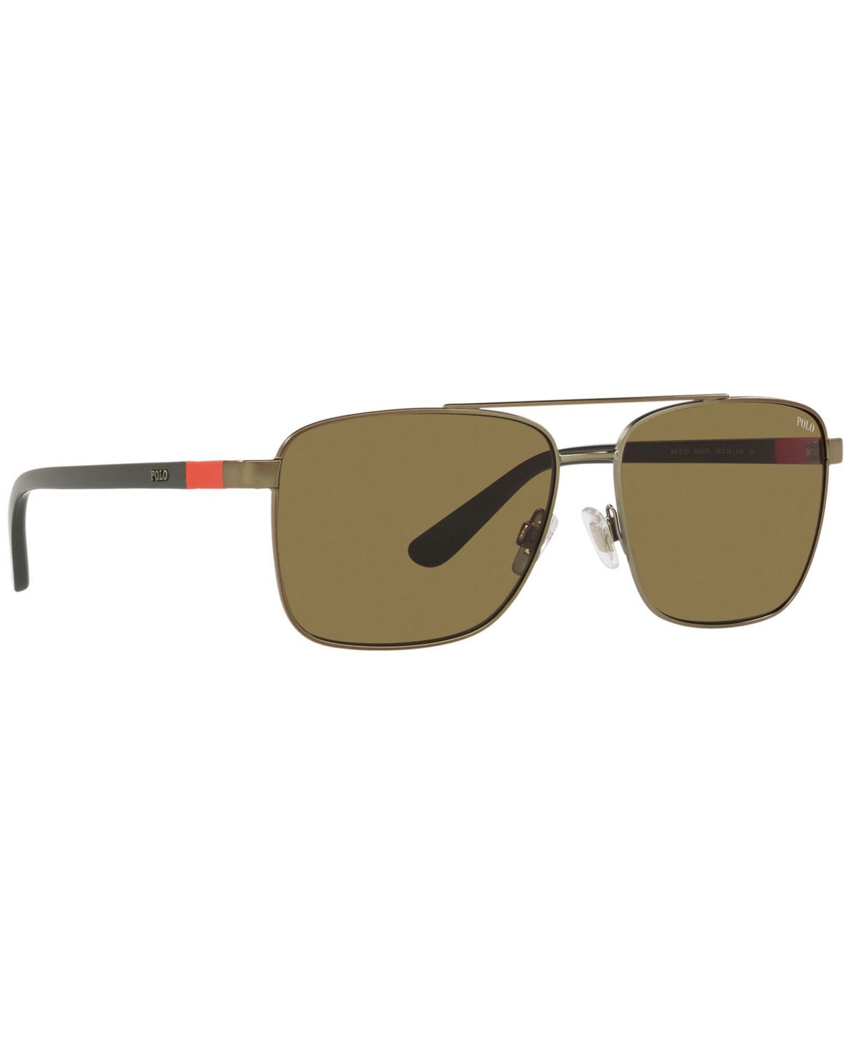 Shop Polo Ralph Lauren Men's Sunglasses, Ph3137 In Semi-shiny Brass,olive Green