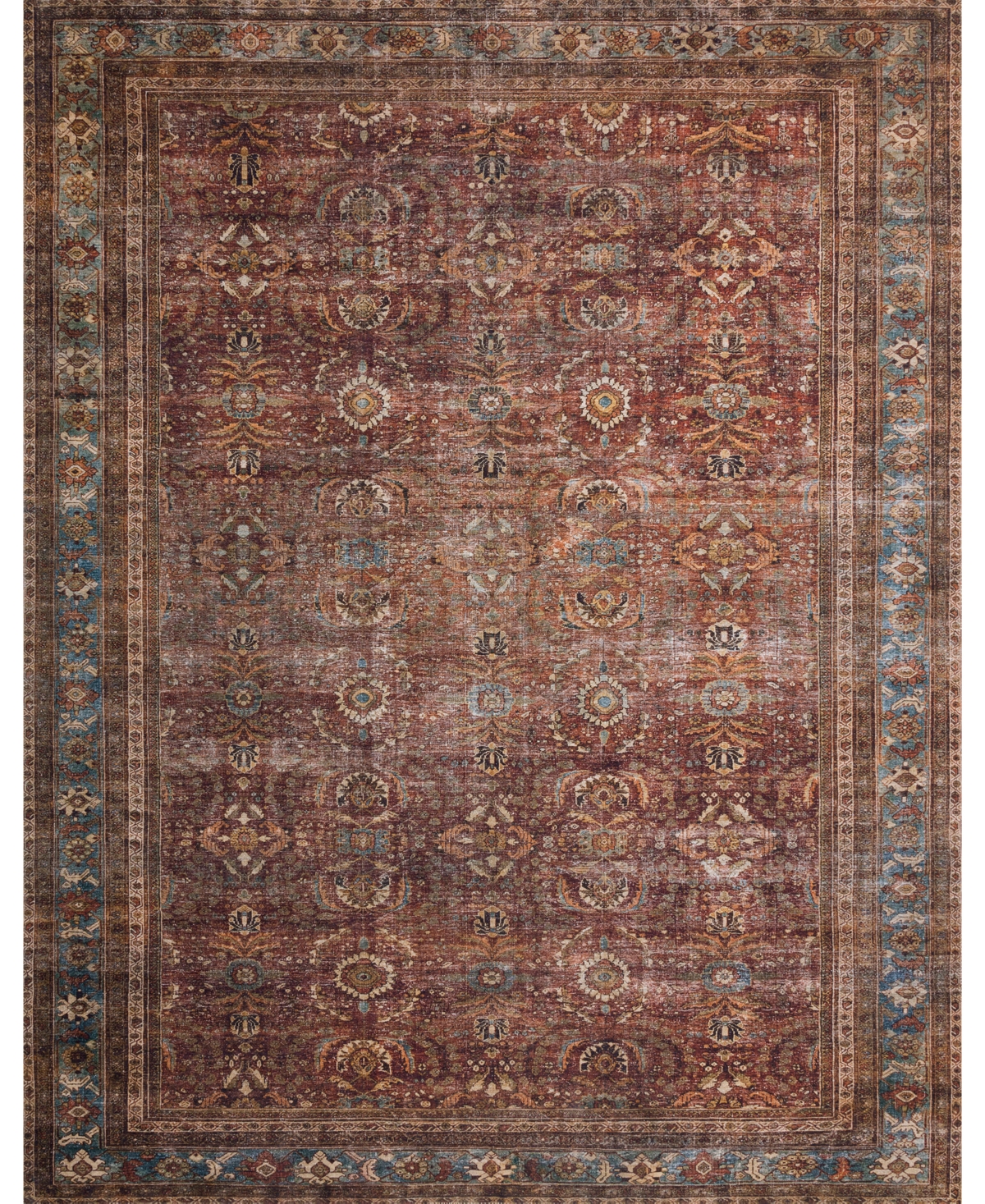 Loloi Ii Layla Lay-01 7'6in x 9'6in Area Rug - Brick, Blue