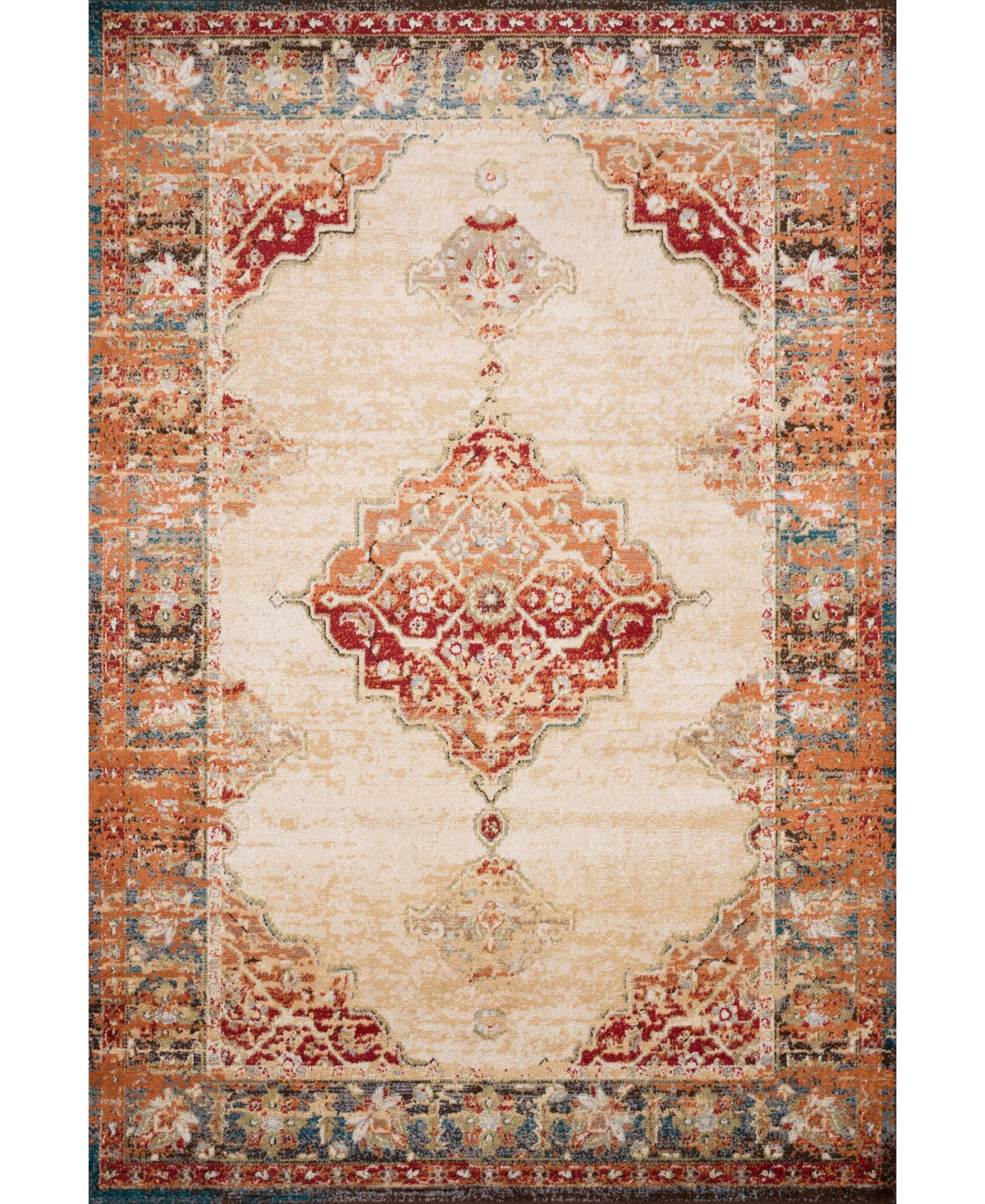 Loloi Ii Isadora Isa-04 4' X 6' Area Rug In Ivory,red