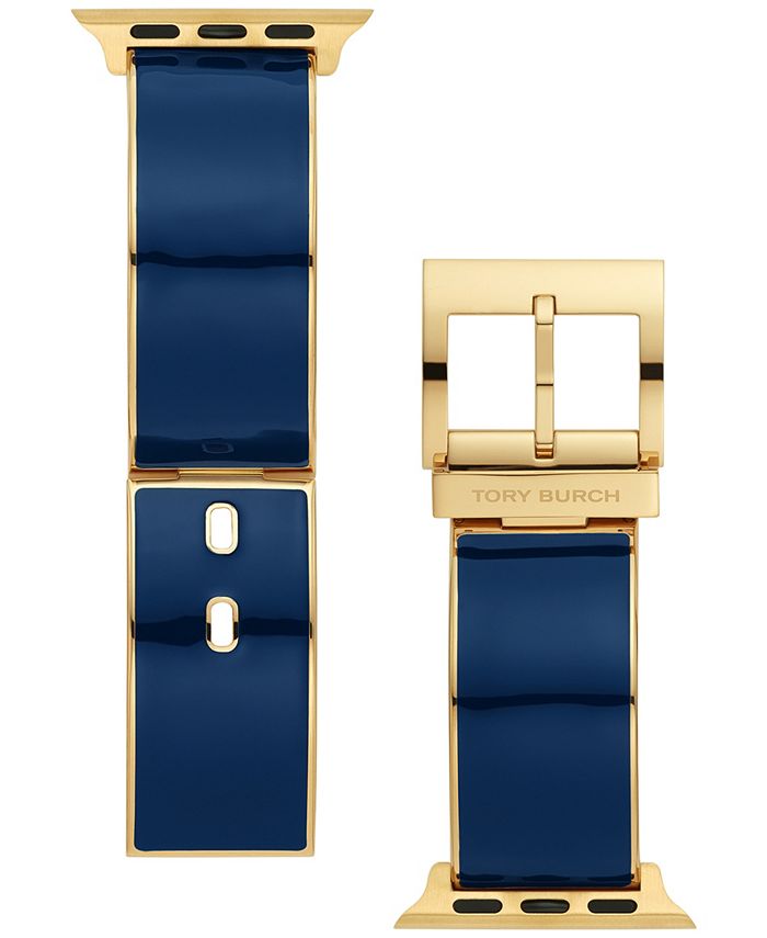 Tory Burch - Women's Interchangeable Blue & Gold-Tone Stainless Steel Band for Apple Watch, 38mm/40mm