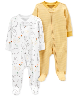 Carter's Baby Neutral 2-Pack Zip-Up Cotton Sleep & Plays