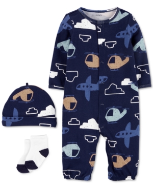 Carter's Baby Boys 3-Pc Take-Home Airplane Converter Gown Set
