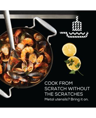 SteelShield S-Series Stainless Steel Nonstick Saucepan with Lid, 4-Quart, Silver