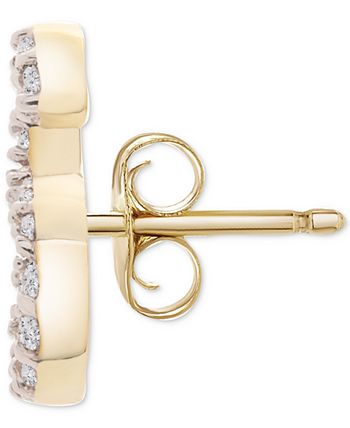Wrapped - Diamond Initial S Single Stud Earring (1/20 ct. t.w.) in 14k Gold