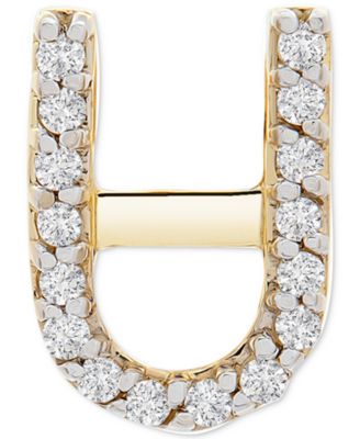 Wrapped - Diamond Initial U Single Stud Earring (1/20 ct. t.w.) in 14k Gold