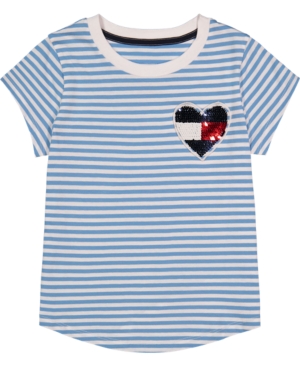Tommy Hilfiger Toddler Girls Sequin Heart Tee