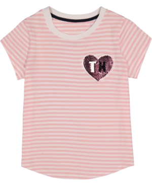 Tommy Hilfiger Toddler Girls Sequin Heart Tee