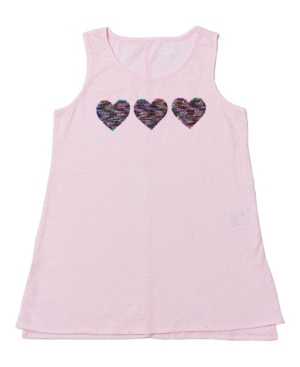 Big Girls Flip Sequin Graphic Knot Front Tank