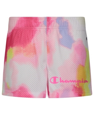 Little Girls All Over Print Tie Dye Mesh Shorts