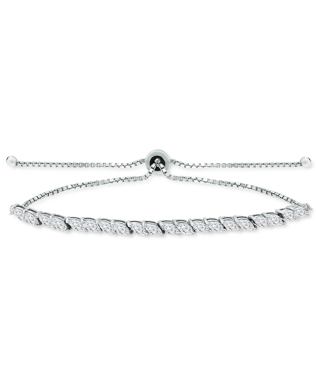 Cubic Zirconia Marquise Bolo Bracelet, Created for Macy's - White