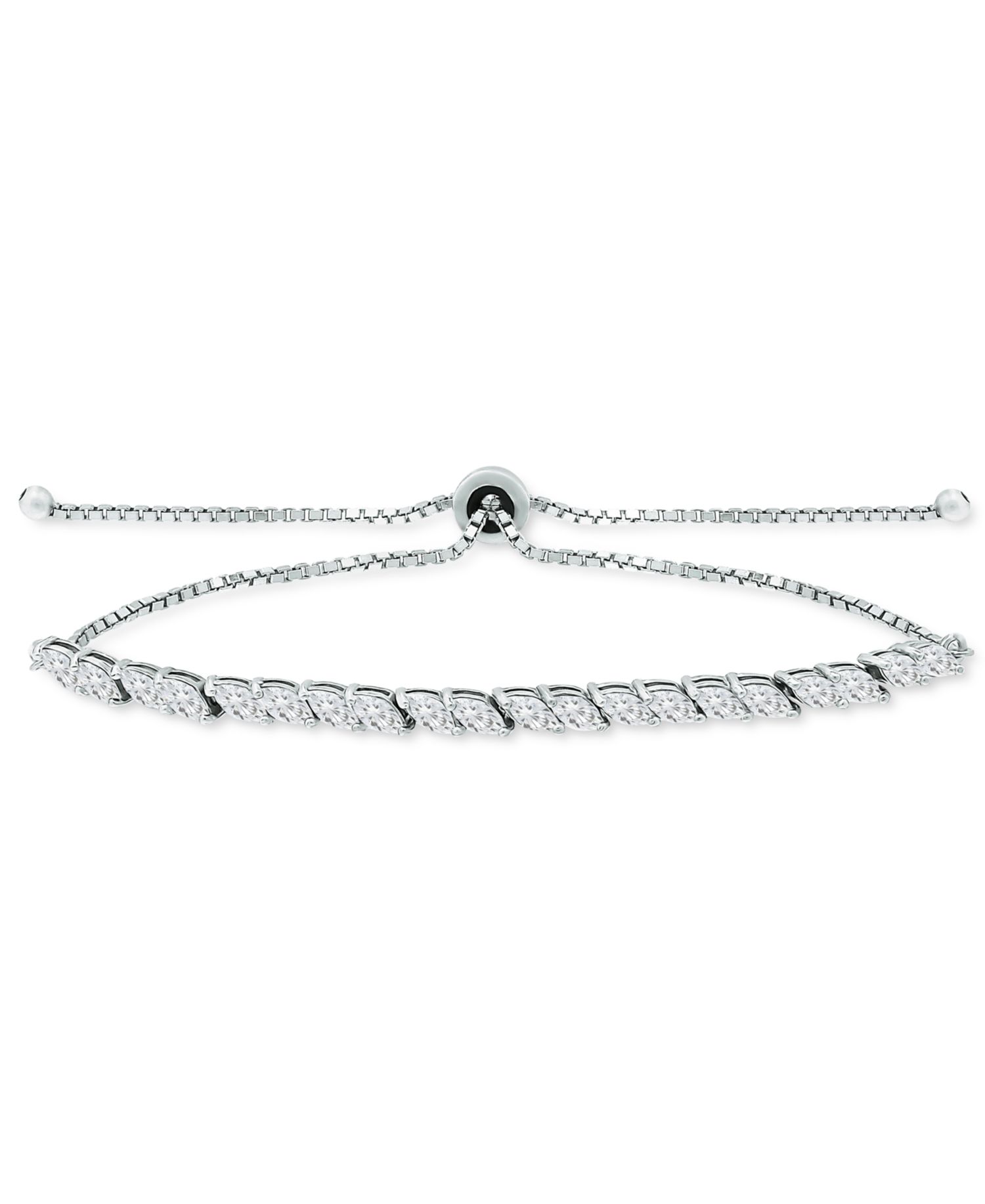 Cubic Zirconia Marquise Bolo Bracelet