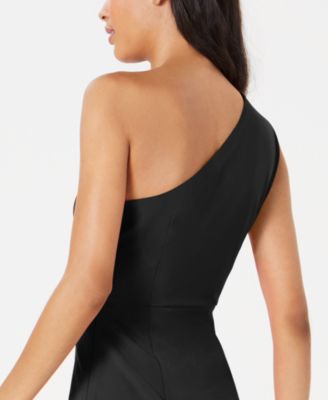 calvin klein one shoulder black dress