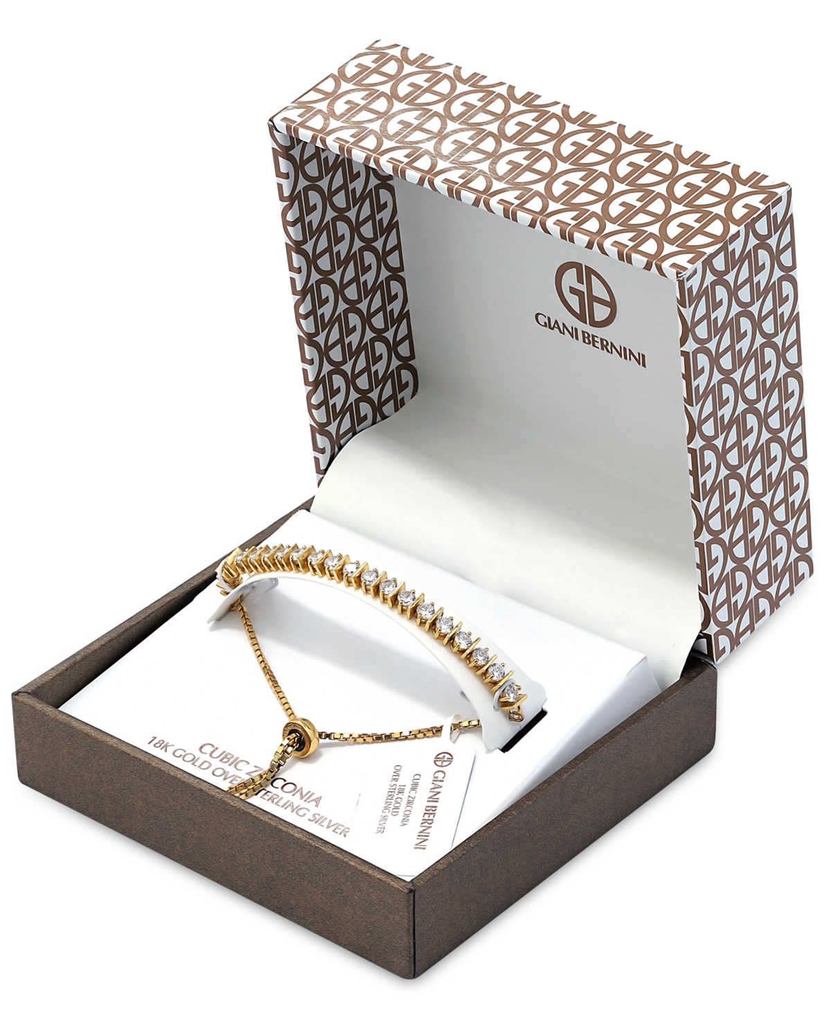 Giani Bernini Cubic Zirconia Bolo Bracelet, Created For Macy's In Yellow