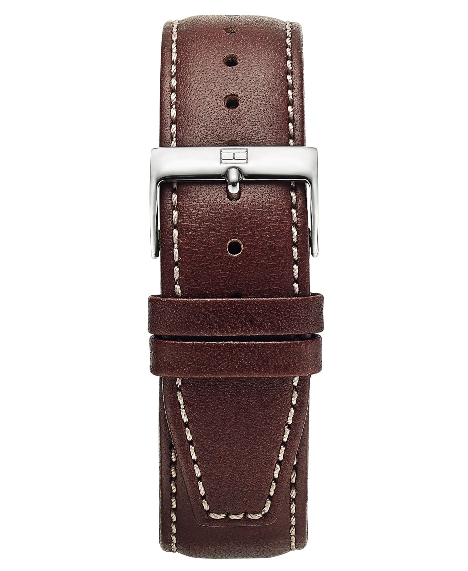 Men's Chronograph Brown Leather Strap Watch 44mm