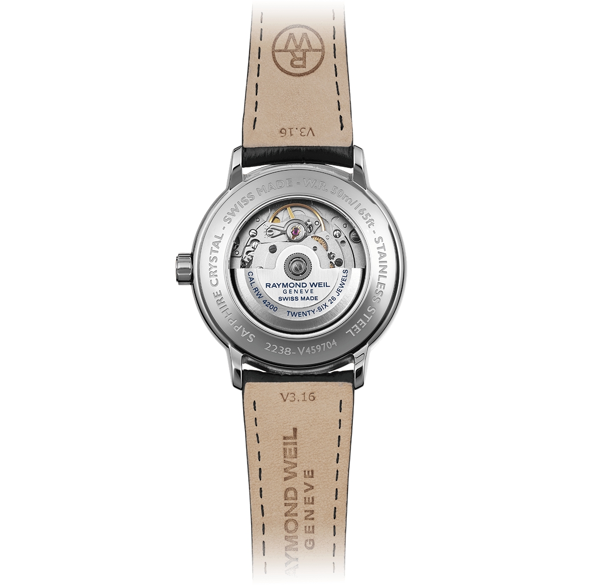 Raymond Weil Men's Swiss Automatic Maestro Black Leather Strap Watch 40mm 2238-stc-00659