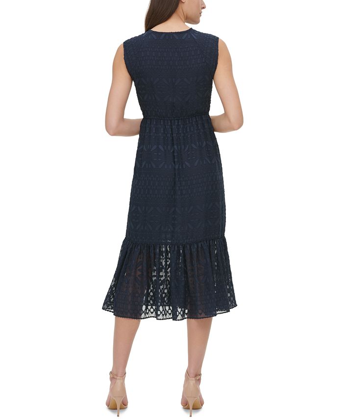 tommy hilfiger women's neck tie a line dress