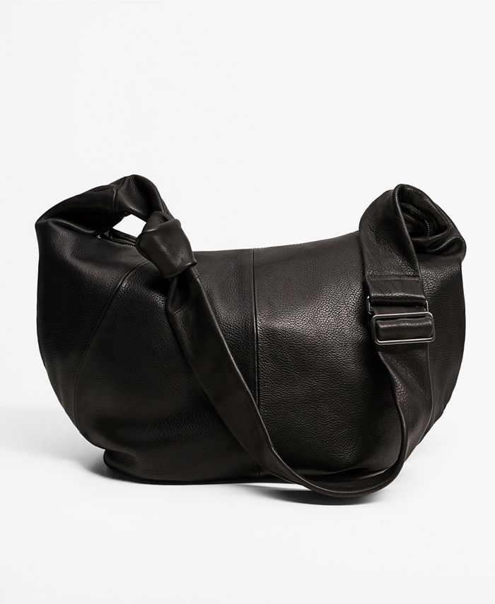 MANGO Leather Half-Moon Bag - Macy's